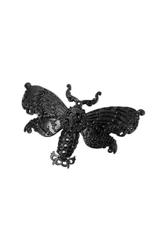Death Moth Barrette Black