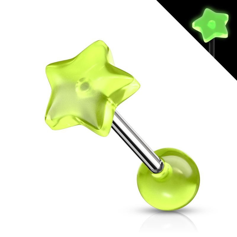 Starla Glow Star Barbell Green