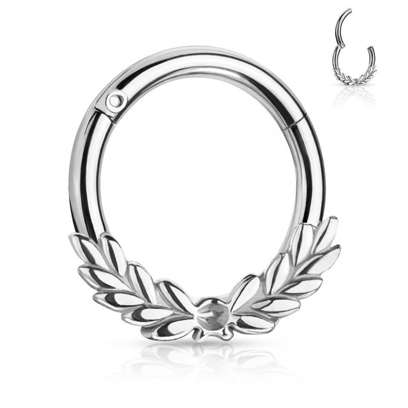 Laurel Leaves Front Hinged Ring