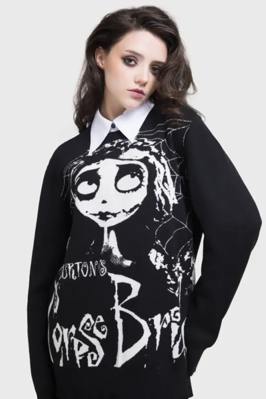 Corpse Bride Distressed Sweater