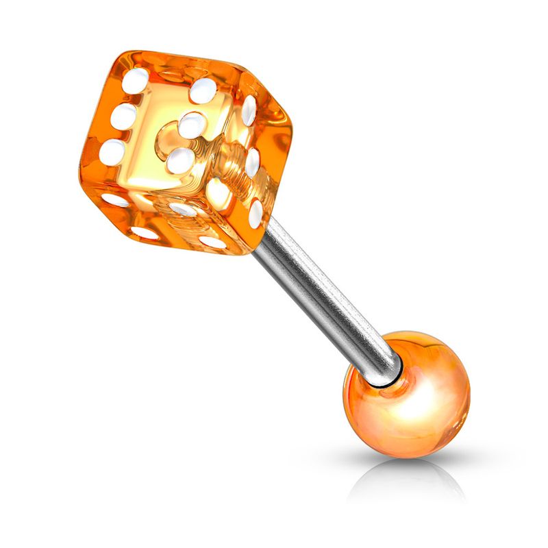 Acrylic Barbell Dice Orange