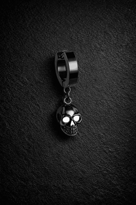 Hoop Earring Rav Skul Black
