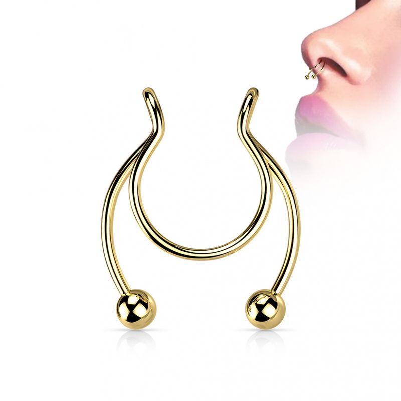 Fake Septum Circular Barbell Gold