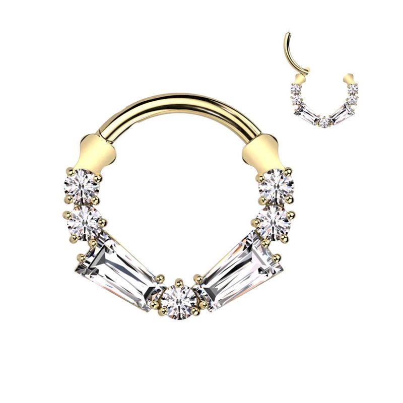 Ira Hinged Ring Gold Clear