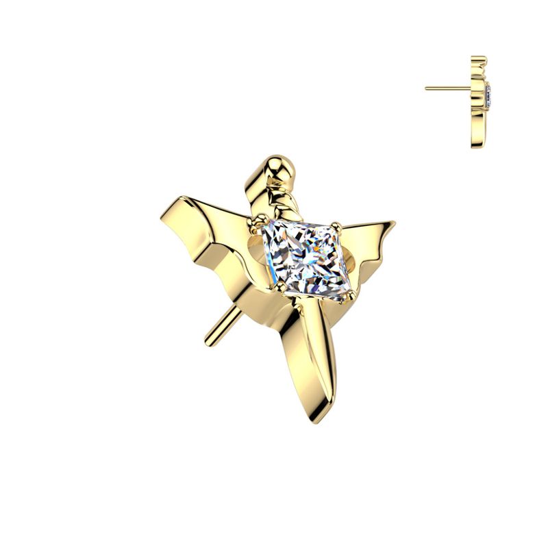 Batwing Dagger Push-fit Gold Clear