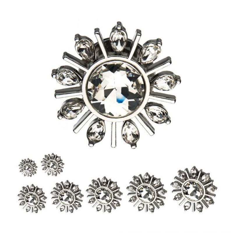 Marquis Gem Edged Screw Fit Plug with Vitrail Medium Gem Clear