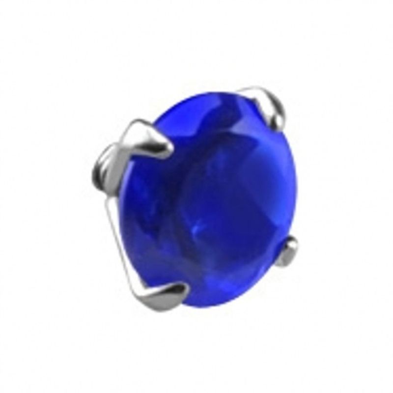 Round Prong Set Gem Dermal Dark Blue