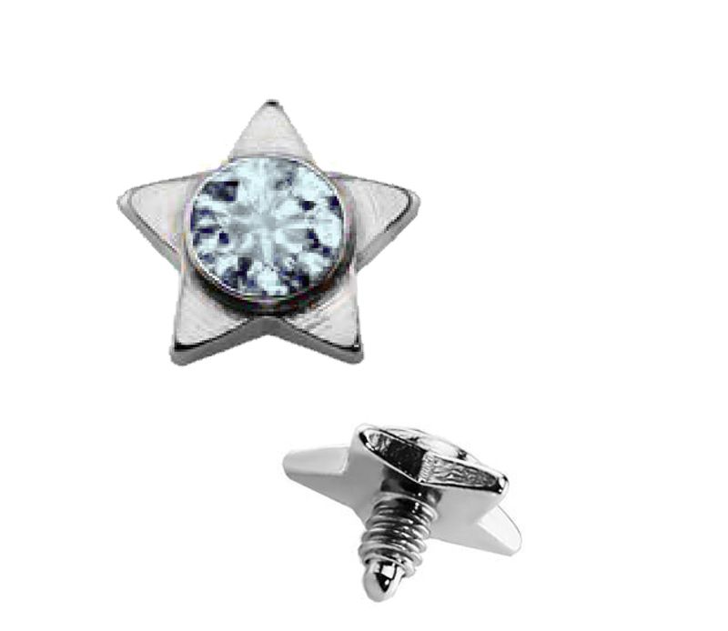 Dermal Disc Star Light Blue 5mm