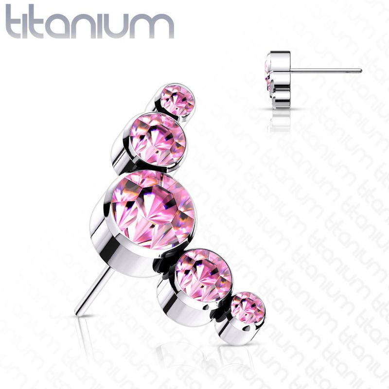 5 Swarovski Crystal Push-fit Soft Pink
