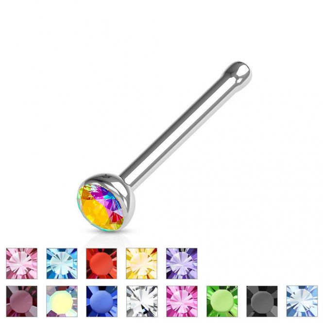 Hovedbilde Surgical Steel Nose Bar Gem