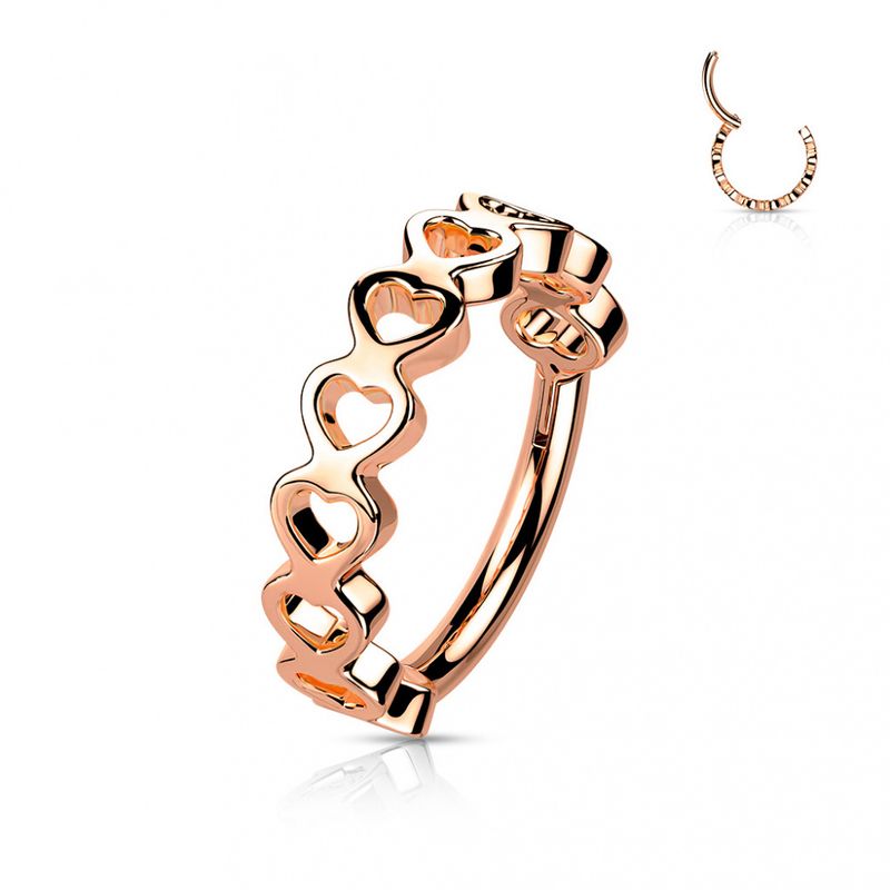 Hearts Hinged Ring Rose Gold