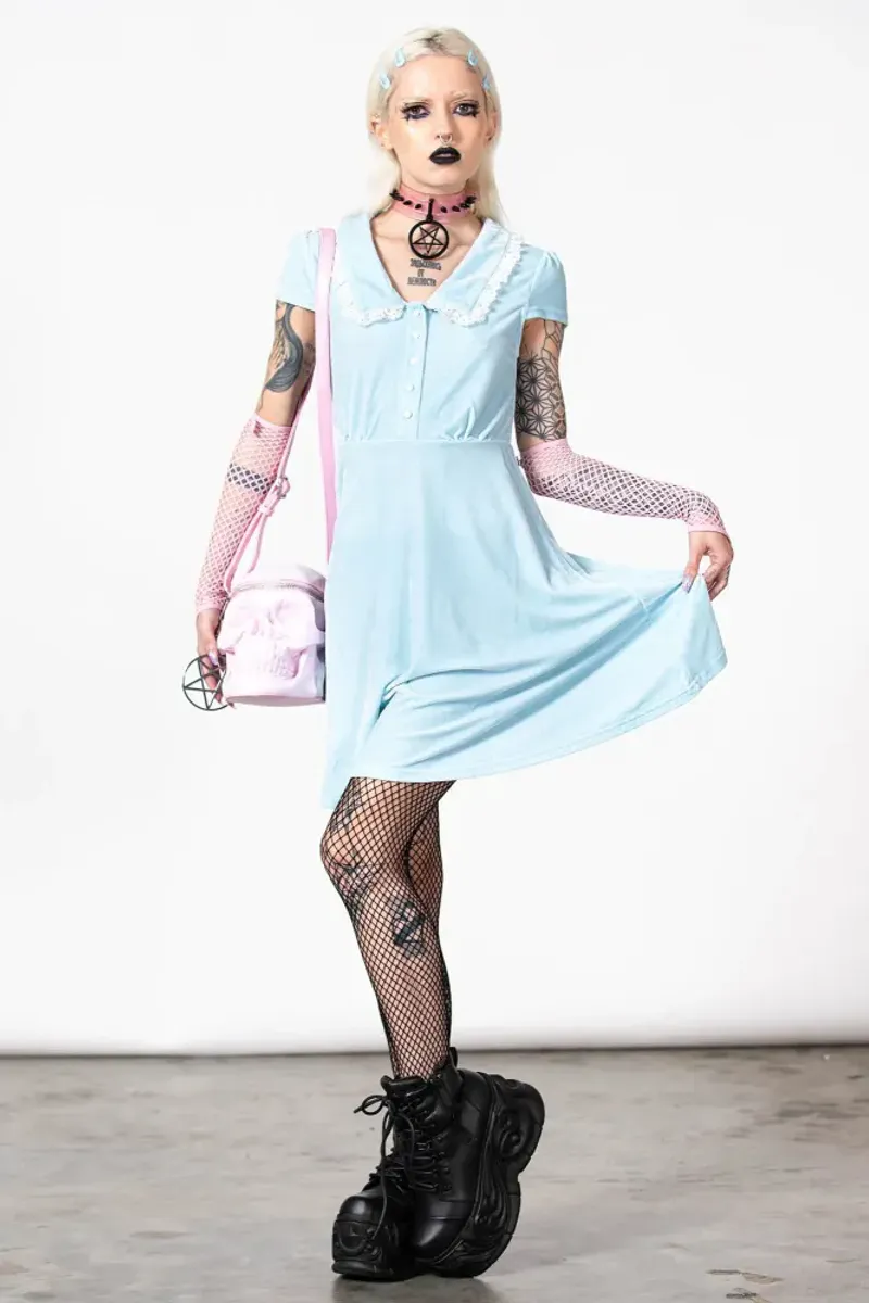 Every Mourning Collar Dress [Pastel Blue]