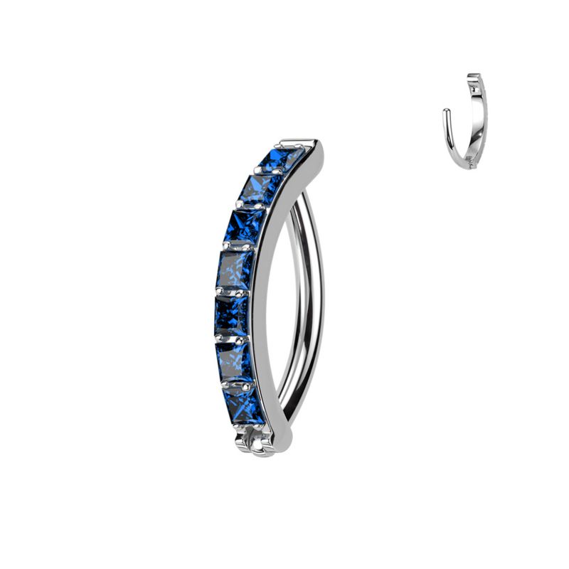 Sylvia Lynx Hinged Ring Blue