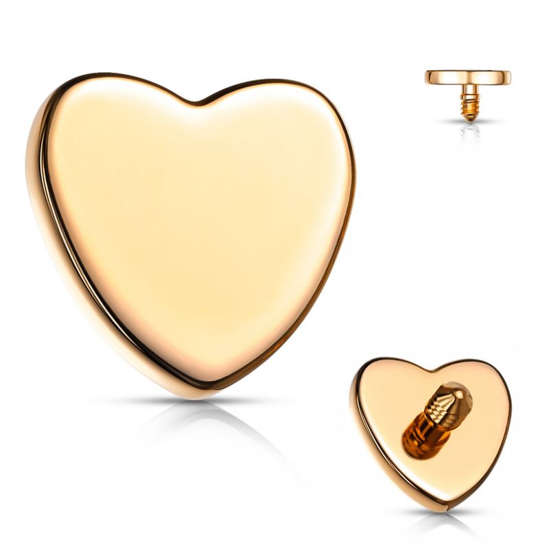 Steel Heart Dermal Rose Gold
