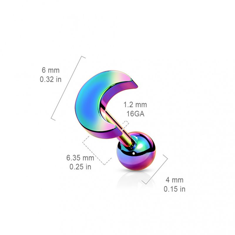 Flat Moon Barbell Rainbow