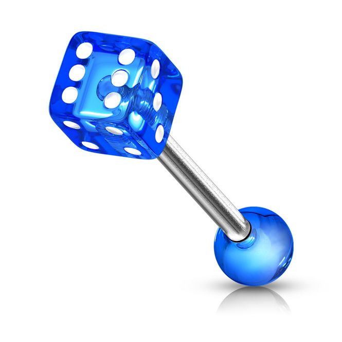 Hovedbillede Acrylic Barbell Dice Blue