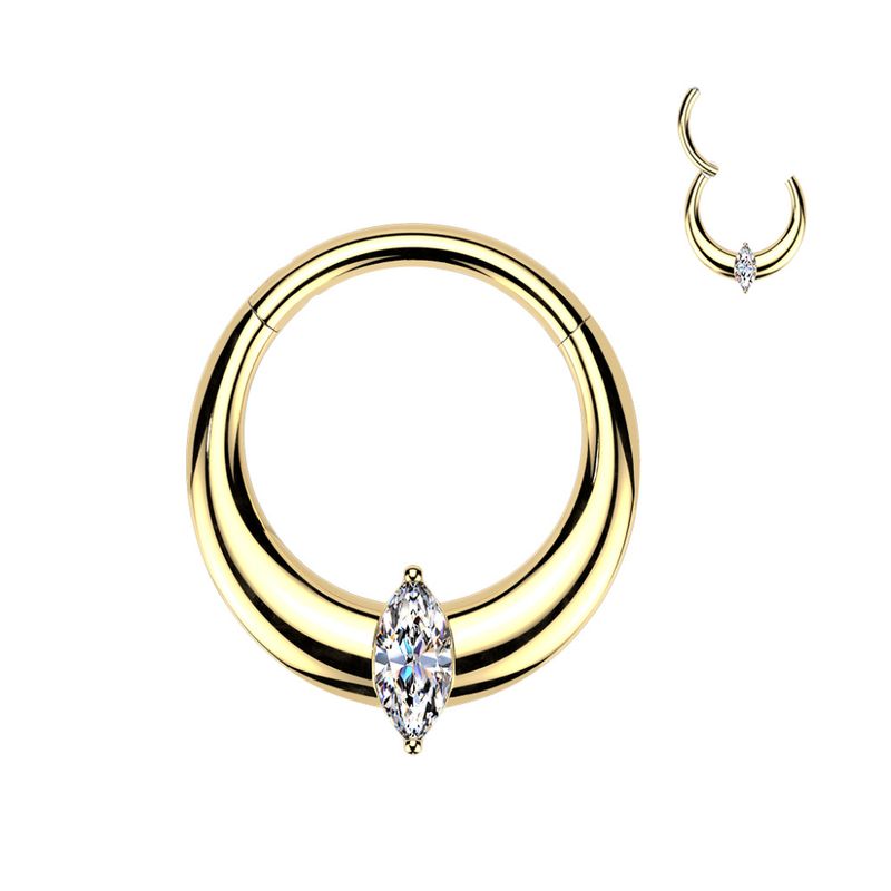 Danielle Eclipse Hinged Ring Gold Clear
