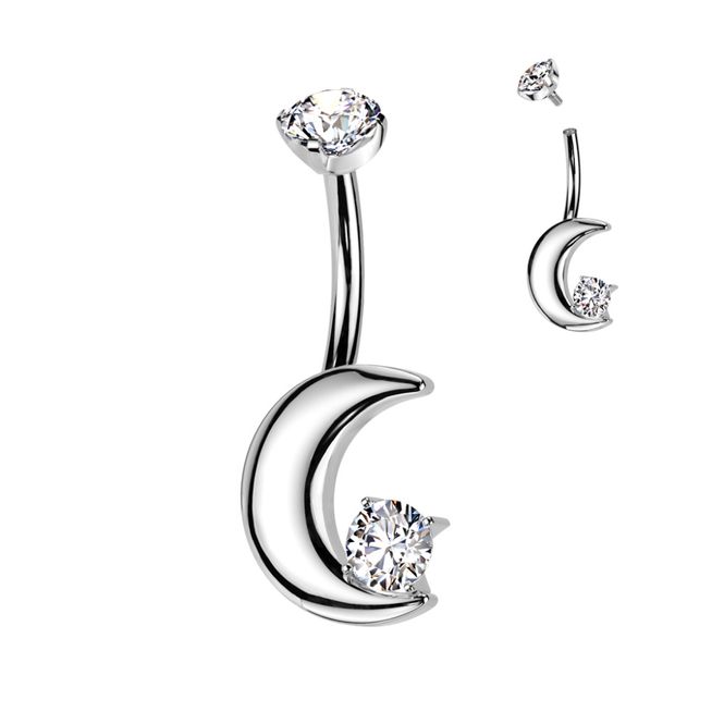 Huvudbild Titan Moon With Stone Belly Ring