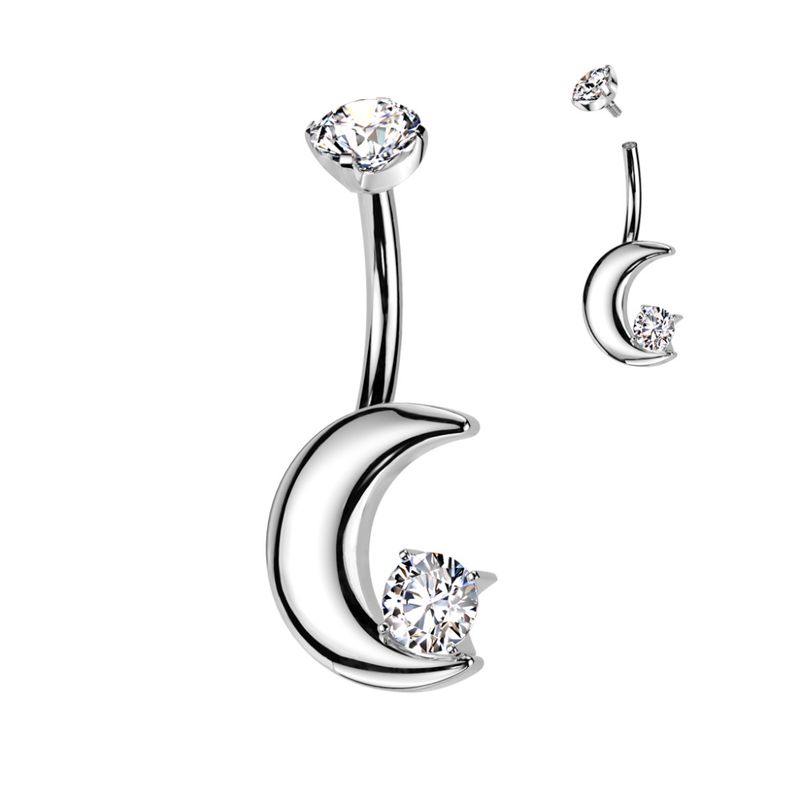 Titan Moon With Stone Belly Ring