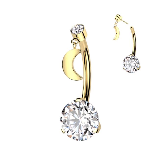 Huvudbild Moon Belly Ring Push-fit Gold ...
