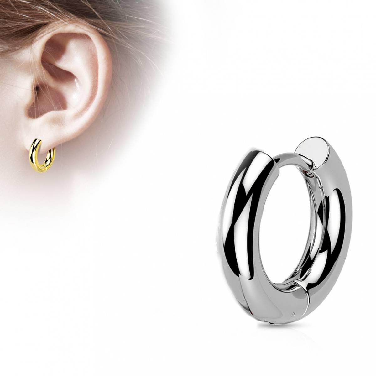 Chunky Earring Hoop Plain