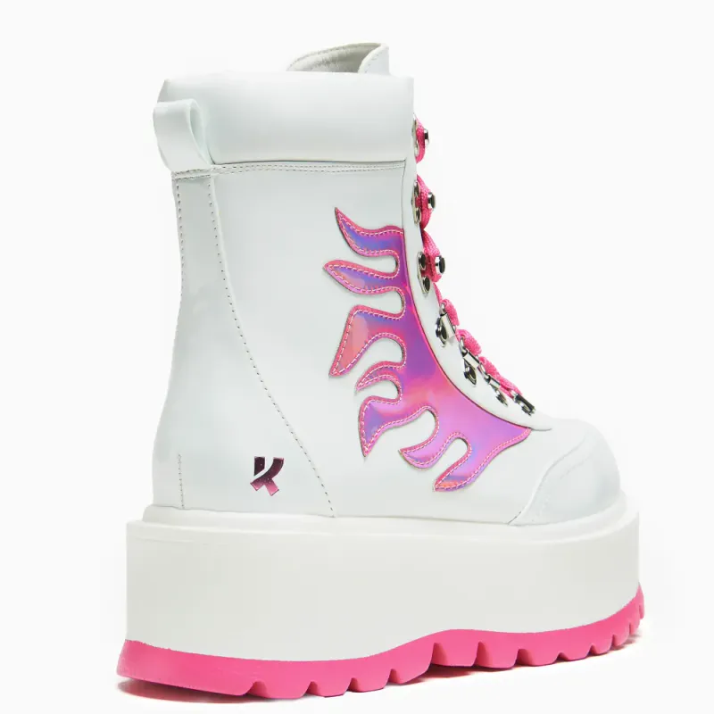 Kawaii Helios Hologram Flame Boots Pink