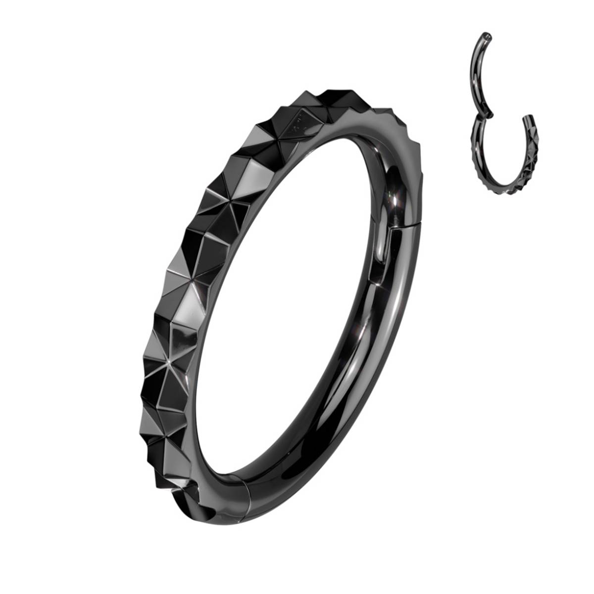 Zina Hinged Ring  Black