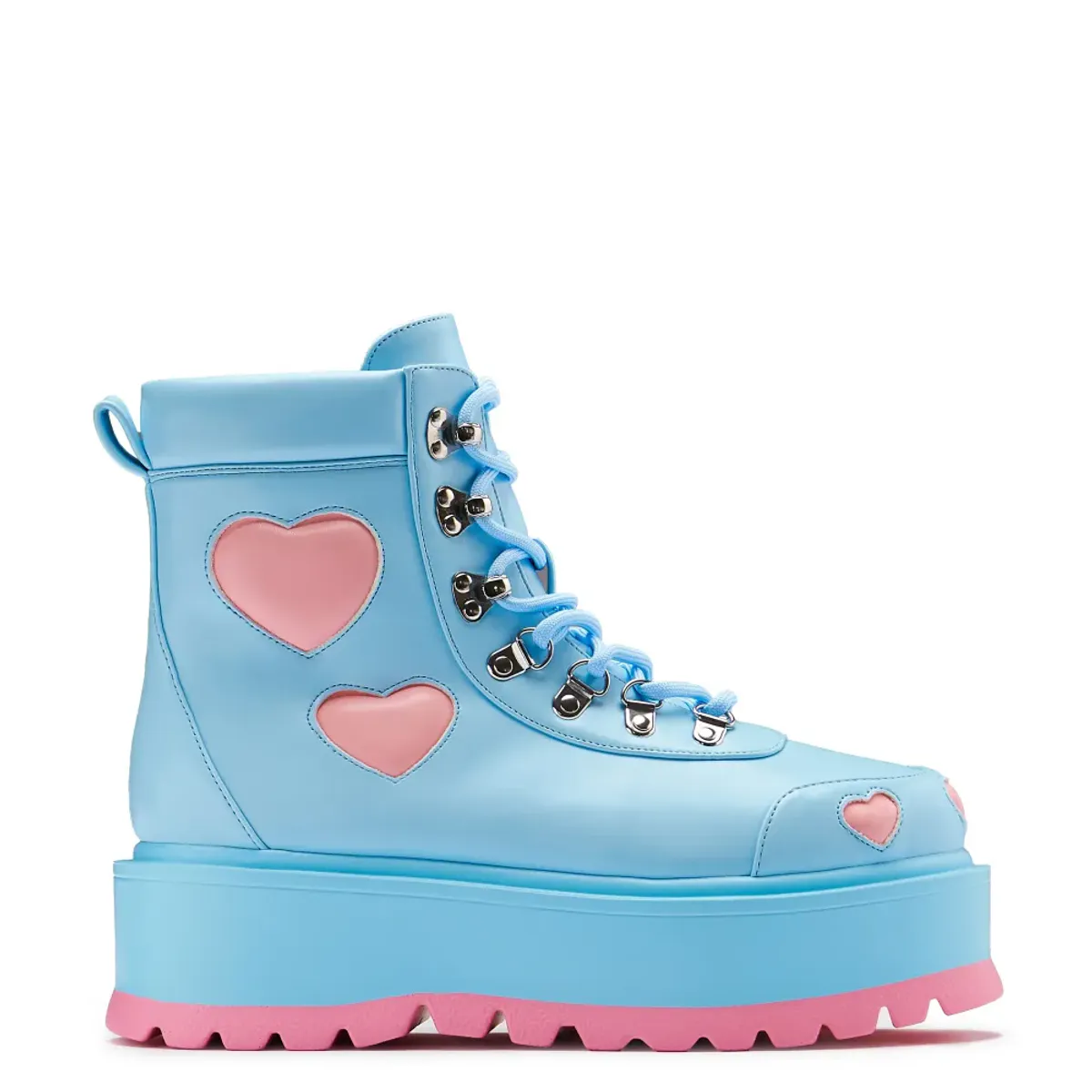 Chibi Cherub Kawaii Heart Boots Blue