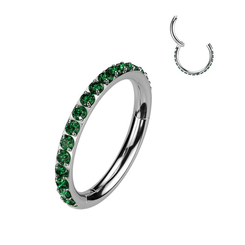 Embla Hinged Segment Ring Emerald Green