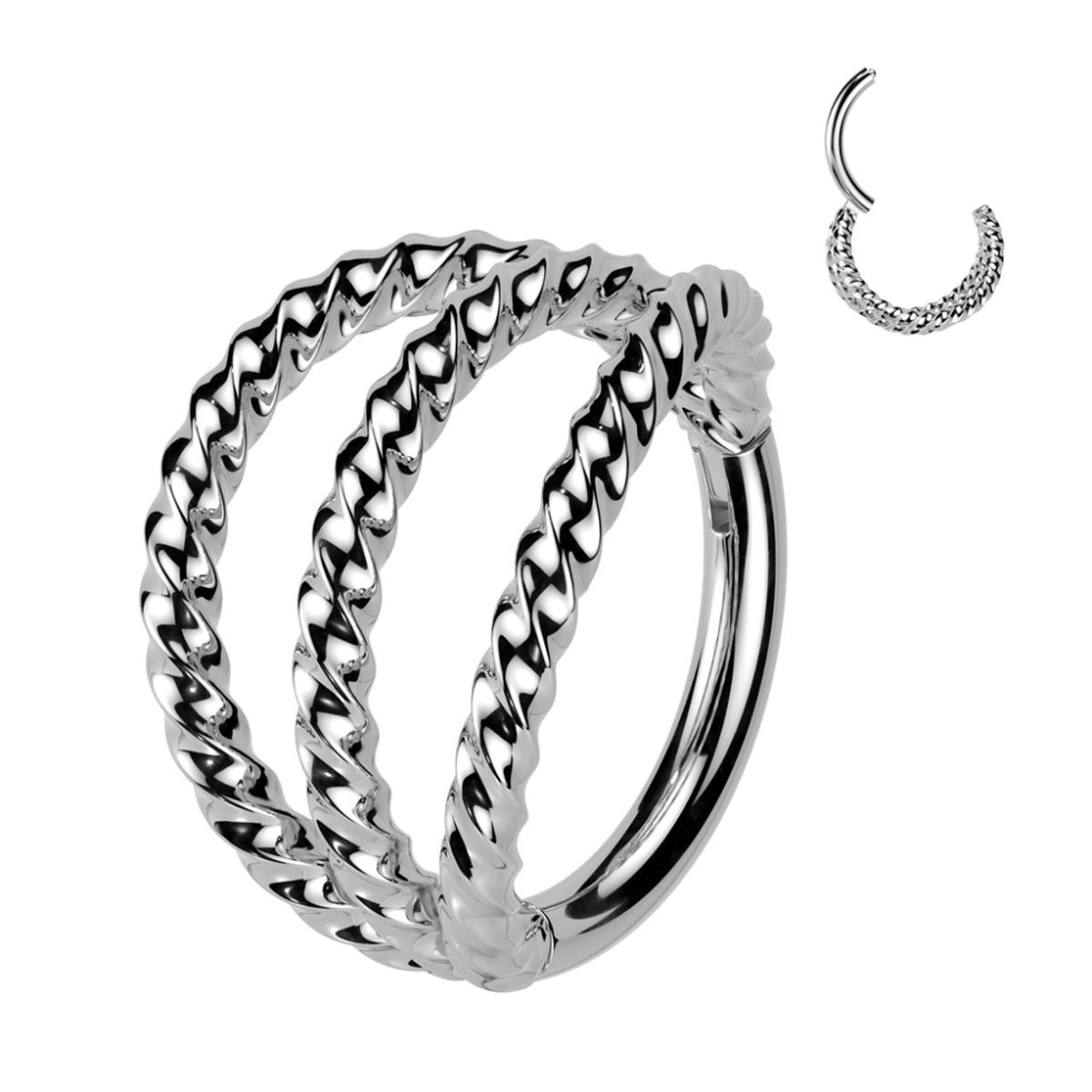 Braided Trippel hinged ring 