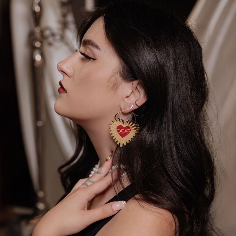 Sacred Heart Big Hoops Gold