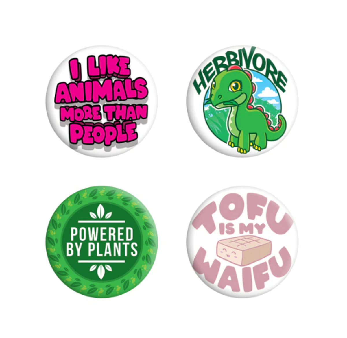 Powered By Plants Vegan Vegetarian Badge Pack