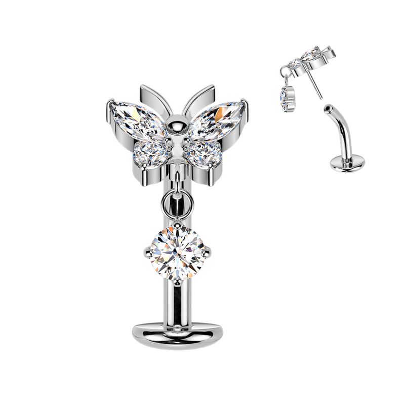 Floating Belly Piercing Butterfly Clear
