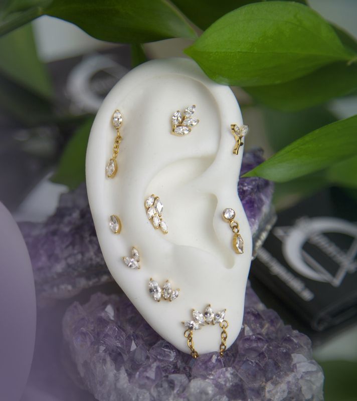 Danielle Fan Five Push-fit Gold Clear