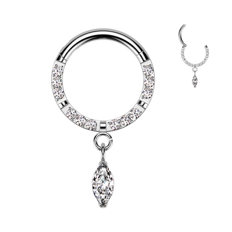 Danielle Dangle Front Facing Ring Clear