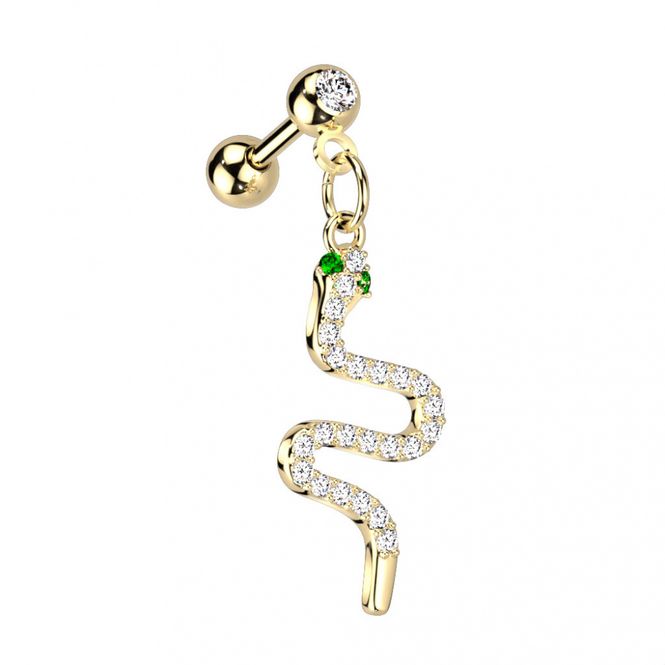 Hovedbilde Snake Dangle Barbell Gold
