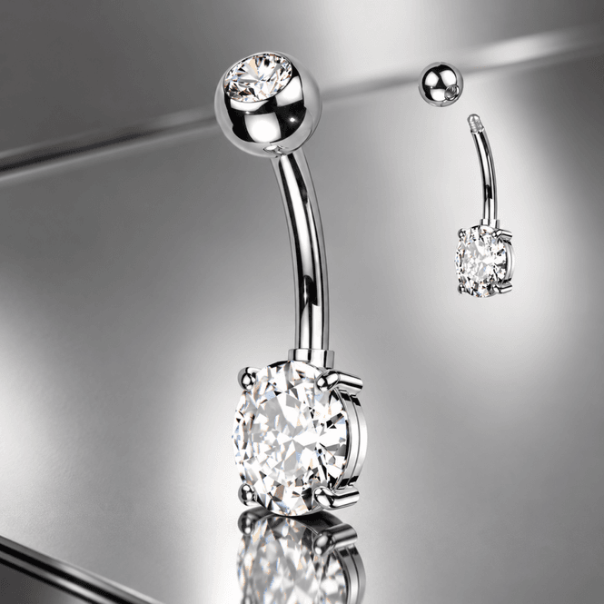 Hovedbilde Thea Oval Titanium Belly Ring 