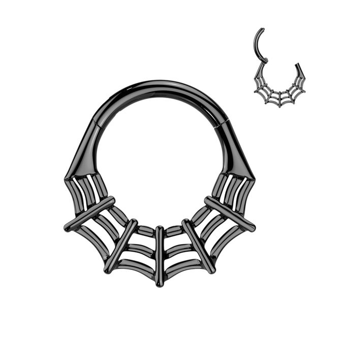 Huvudbild Spider Web Hinged Ring Black
