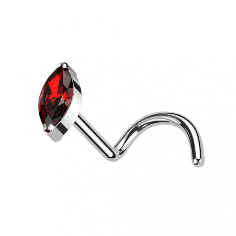 Danielle Gem Nose Screw Red
