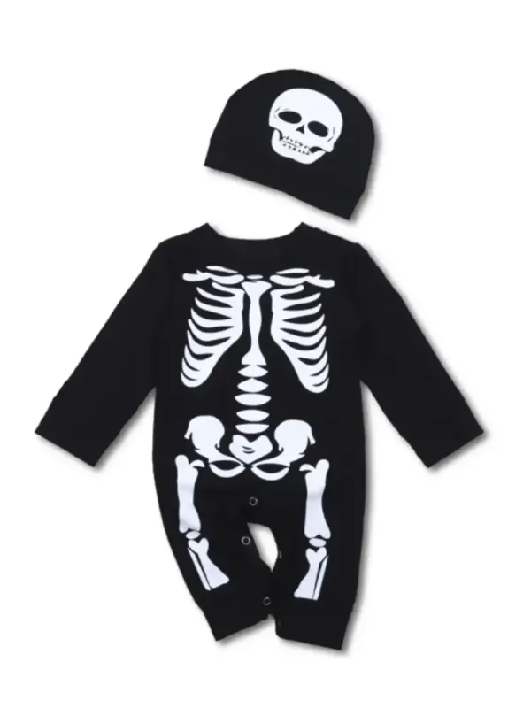 Skeleton Baby Romper & Hat