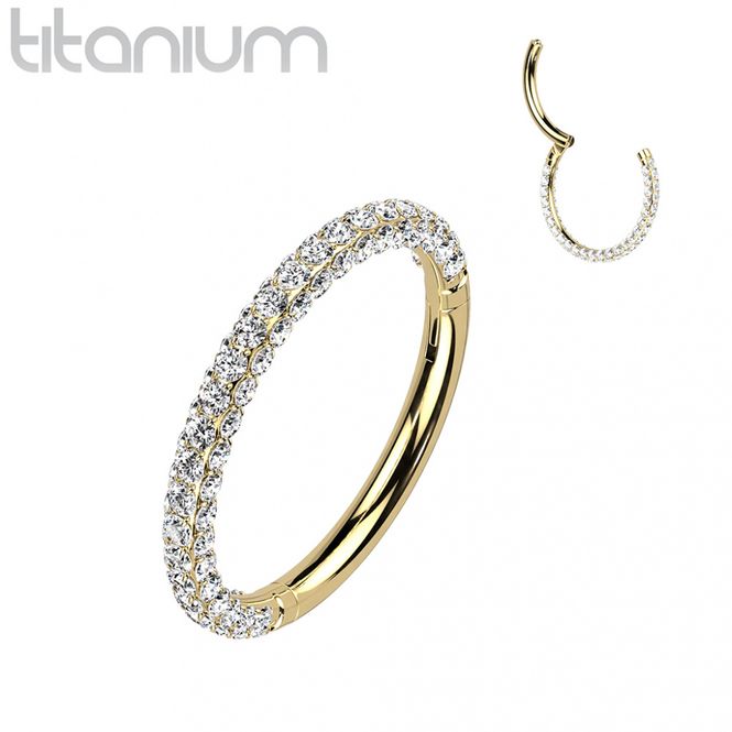 Main Image Siren Hinged Ring Gold Clear