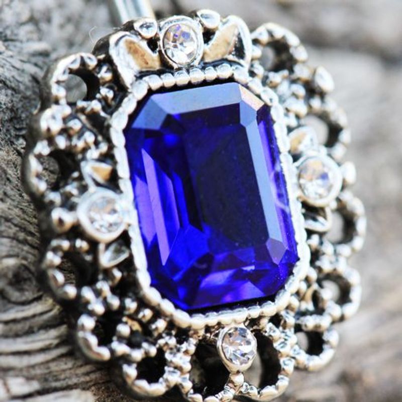 Royal Blue Belly Ring 