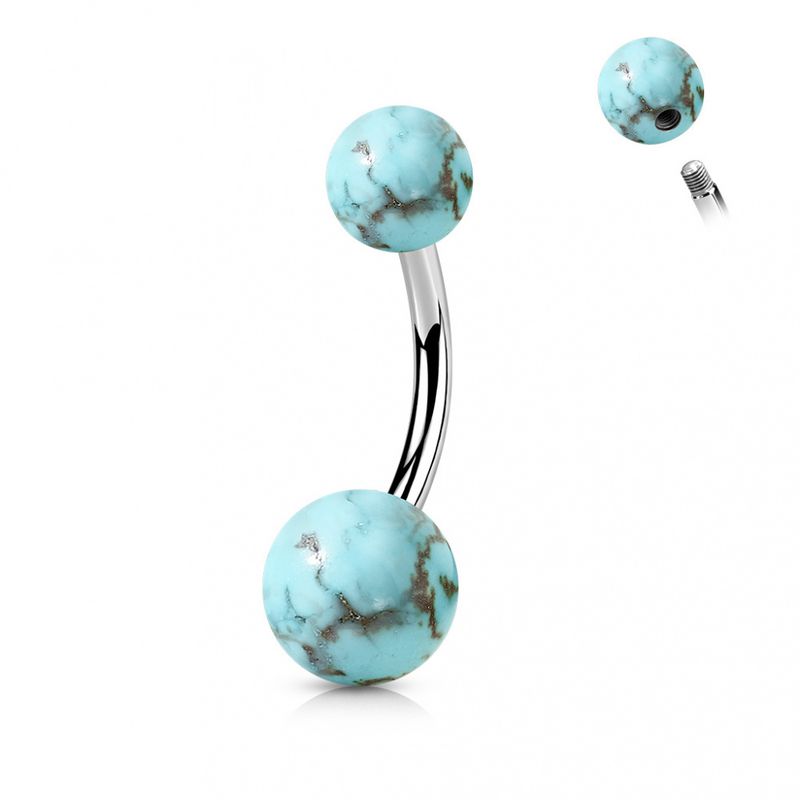 Stone Belly Ring Turquoise