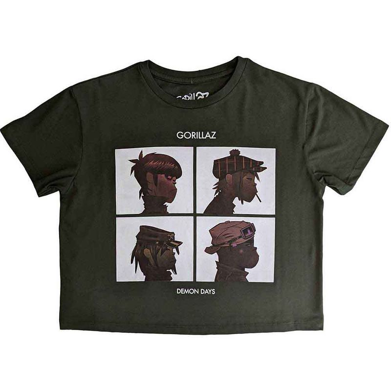 Gorillaz Crop Top Green