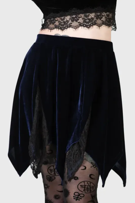 Lester Velvet Mini Skirt [Blue]
