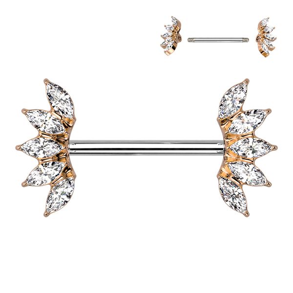 Bilde av Tia Crystal Nipple Bar Rose ...