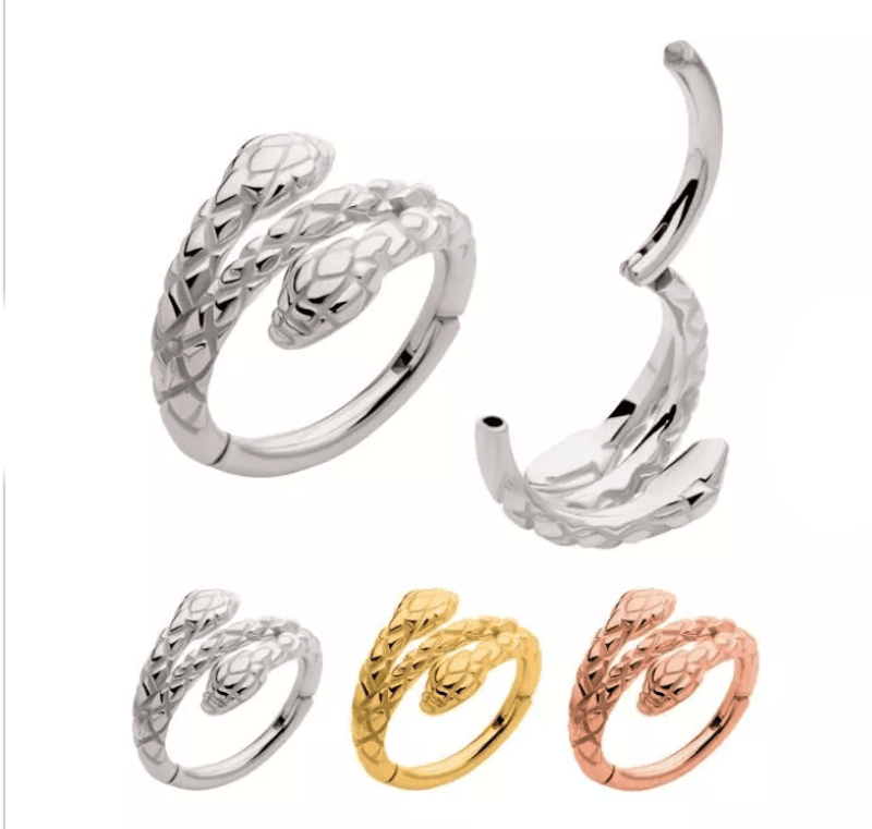 Double Headed Snake Hinged Ring 