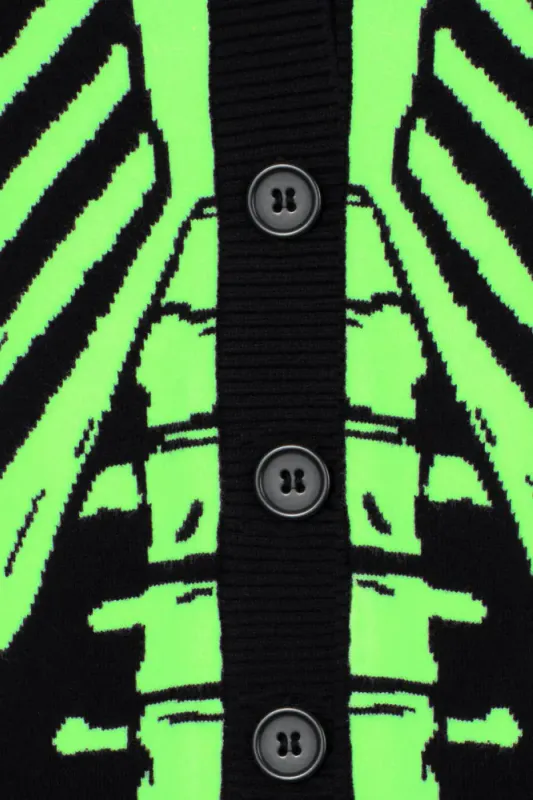 Neon Green Skeleton Cardigan