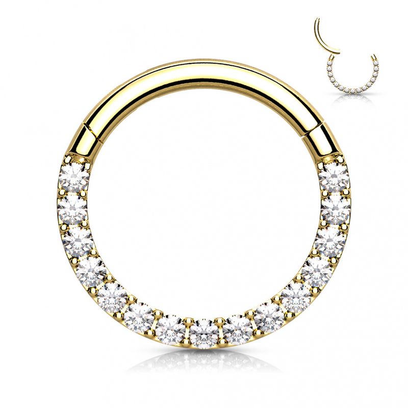 Diana Front Facing Hinged Ring Gold Clear