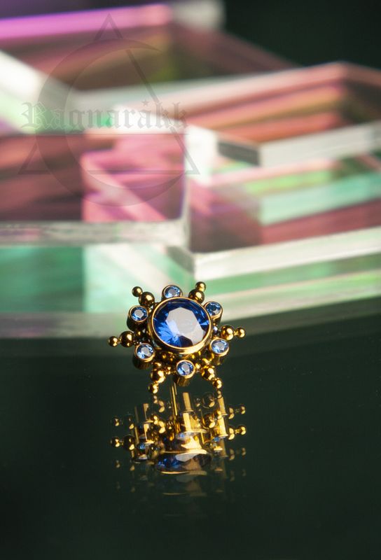 Lana Big Snowflake Gold and Blue